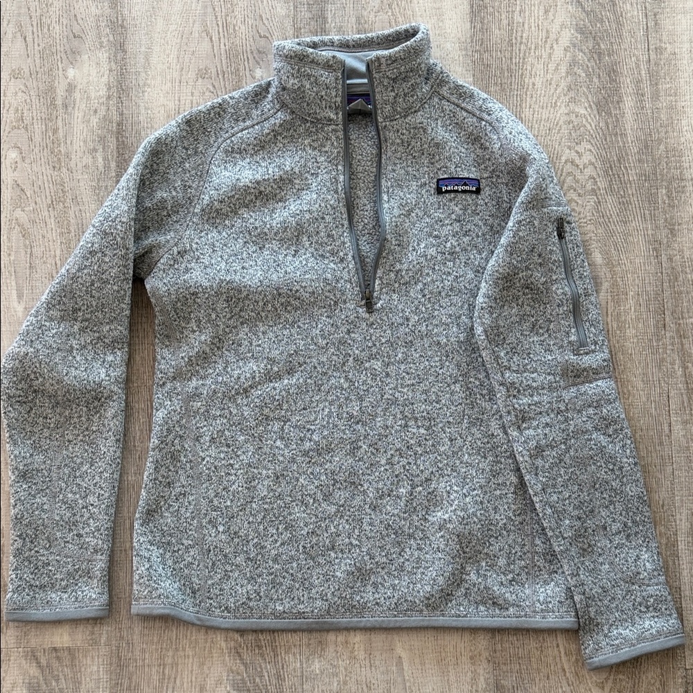 Patagonia Heather Gray Half-Zip Fleece Pullover Small